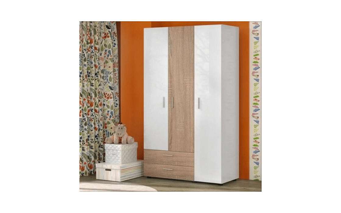 Wardrobe Demy 2976 sonoma oak + white gloss