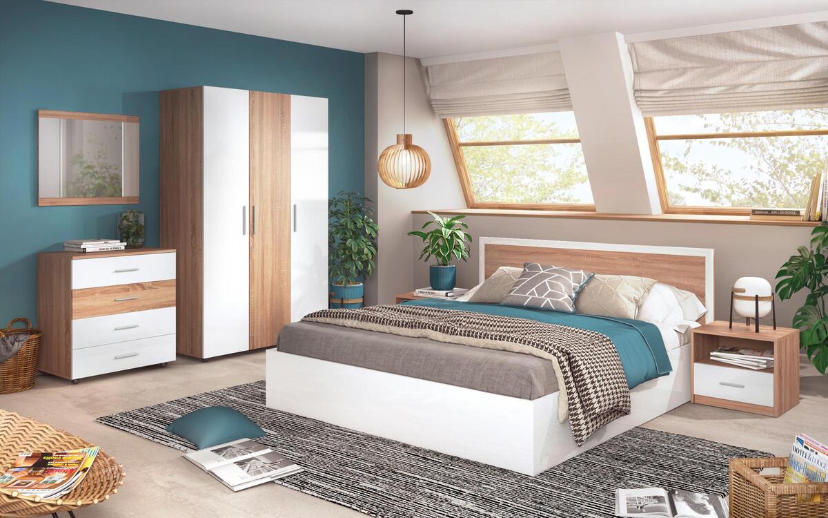 Magenda bedroom set 164x190 wenge + sonoma oak