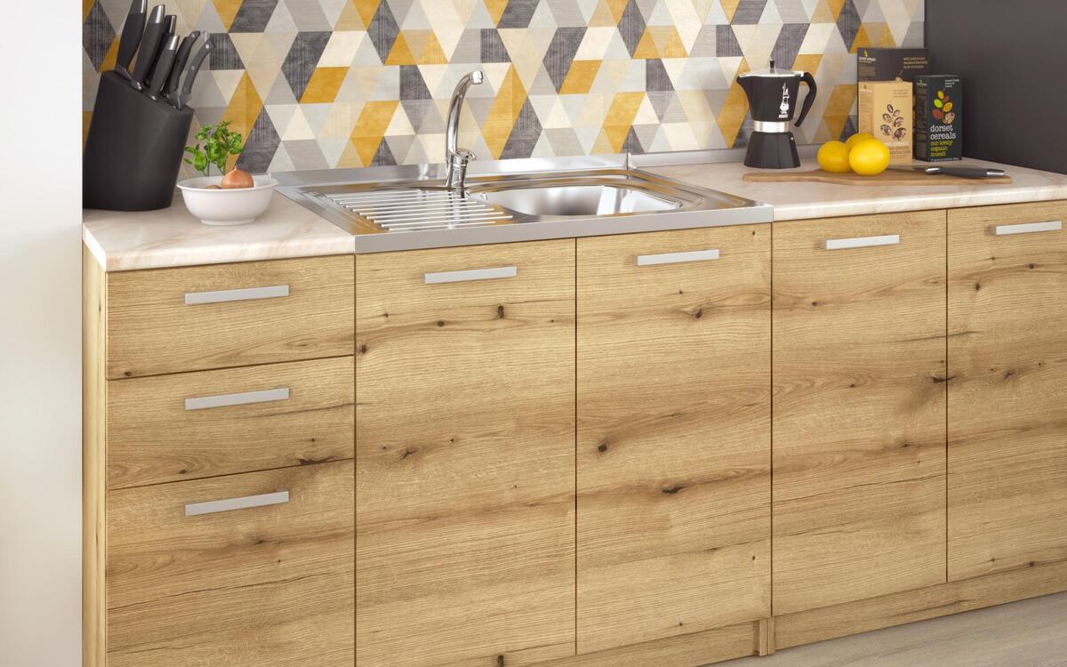 Kitchen composition Darvin 2.00 m. oak evok + magma