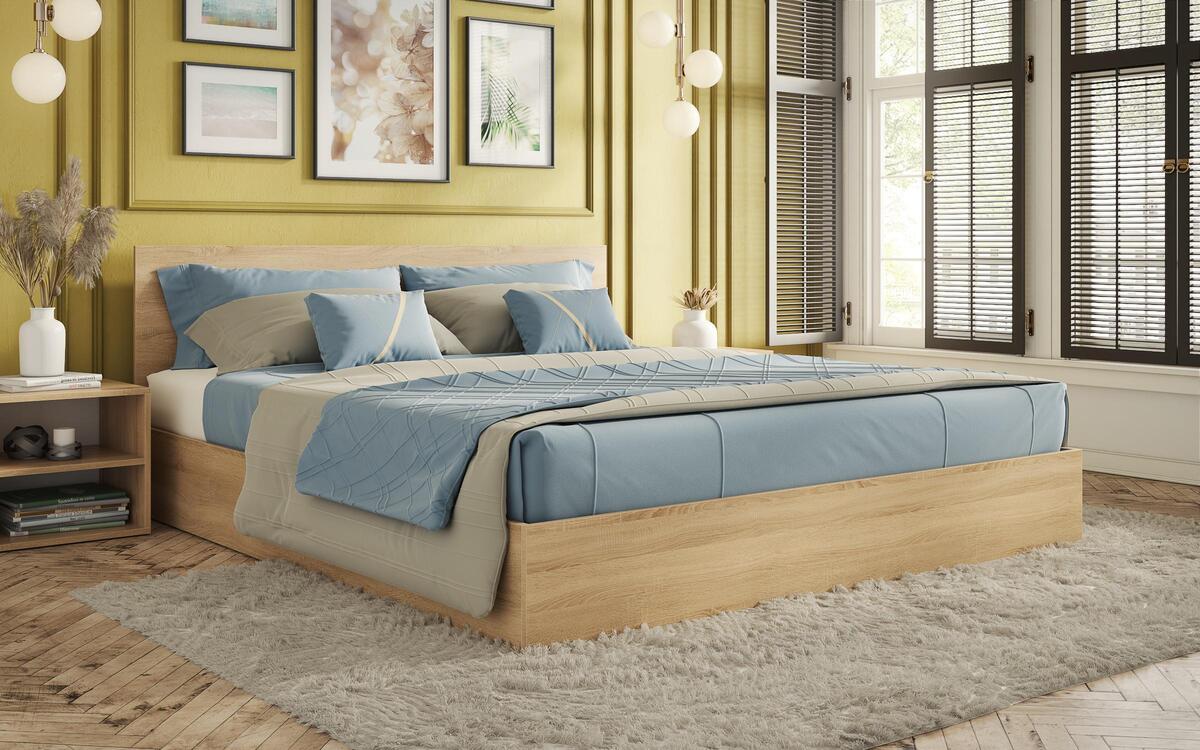 Double bed Drit 140x200 oak sonoma