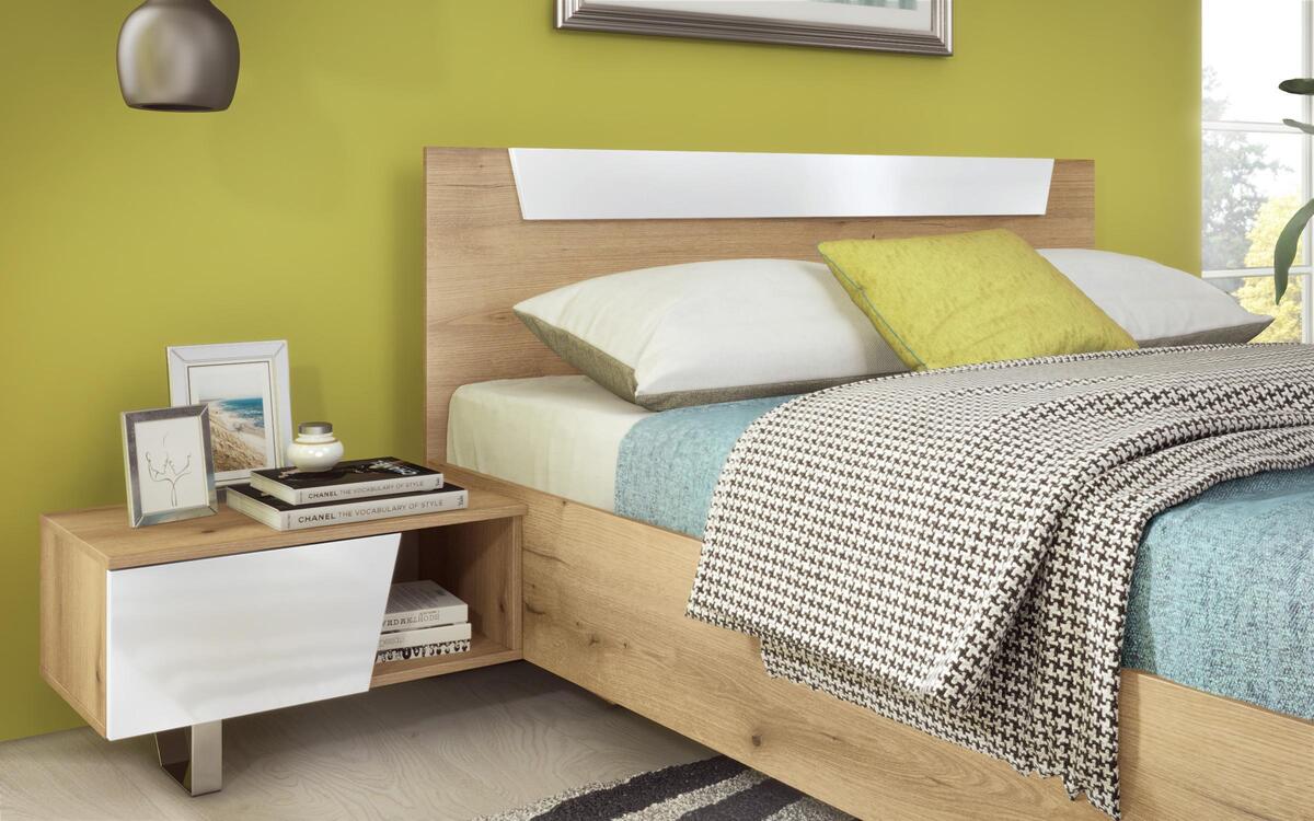 Bedroom set Intre 160x200 oak evok + white glossy