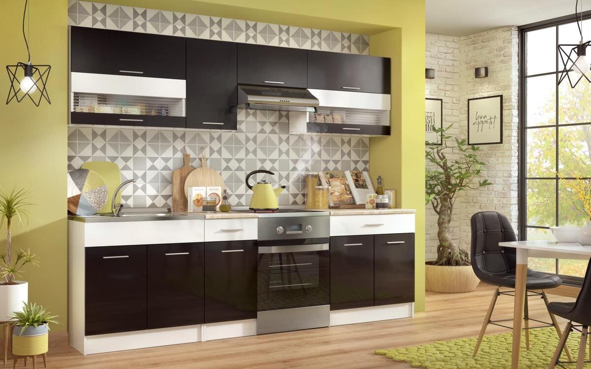 Kitchen composition Hincapie 2.60m anthracite + oak vottan
