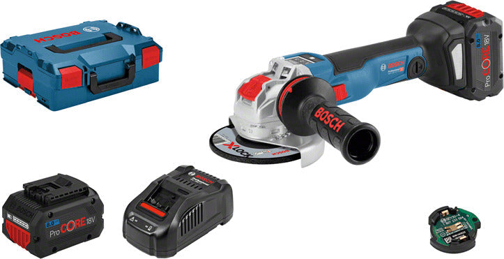 Bosch GWX 18V-10 SC Angle Grinder 125mm Battery 2x8Ah with Speed Control 06017B0401