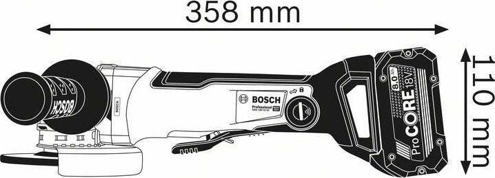 Bosch GWX 18V-10 SC Angle Grinder 125mm Battery 2x8Ah with Speed Control 06017B0401