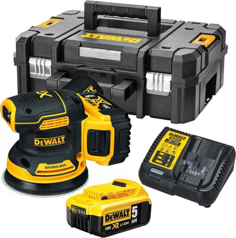 Dewalt Eccentric Grinder 125mm 18V 2x5Ah with Speed Control and with Suction System DCW210P2