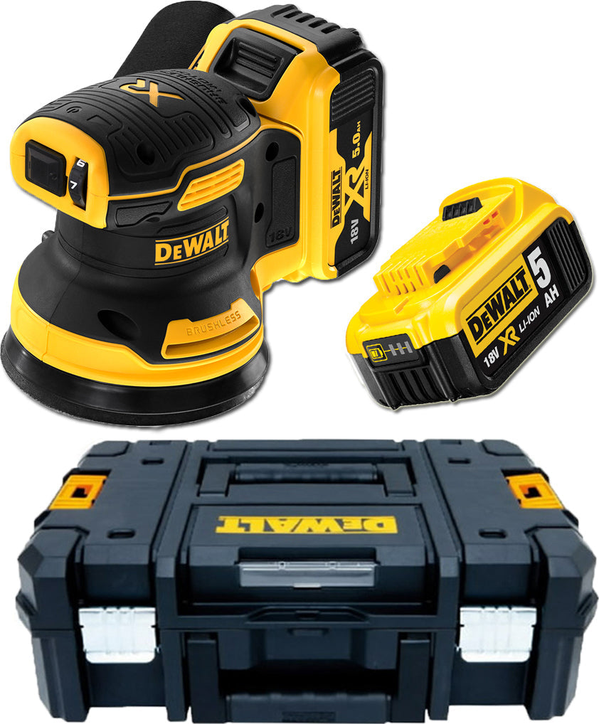 Dewalt Eccentric Grinder 125mm 18V 2x5Ah with Speed Control and with Suction System DCW210P2
