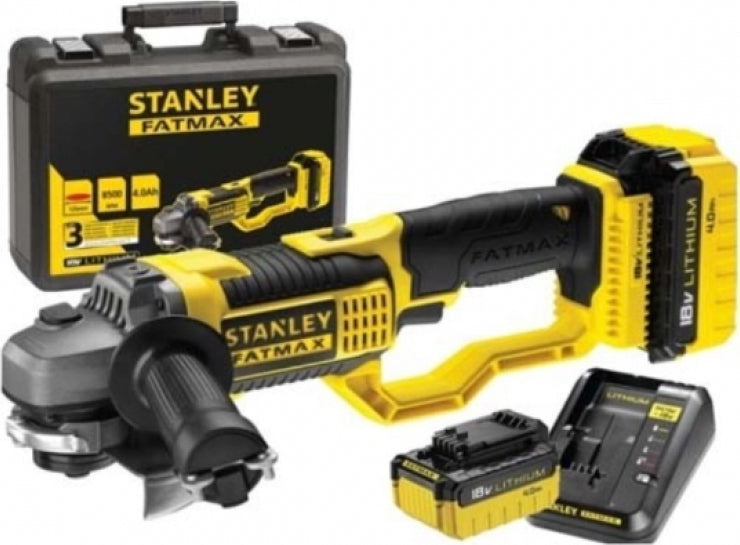 Stanley Angle Grinder 18V 125mm Battery 2x4Ah FMC761M2