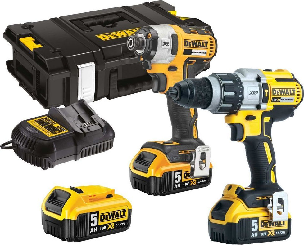 Dewalt 18V Impact Drill & Impact Driver Set with 3x5Ah Batteries and Case DCK276P3