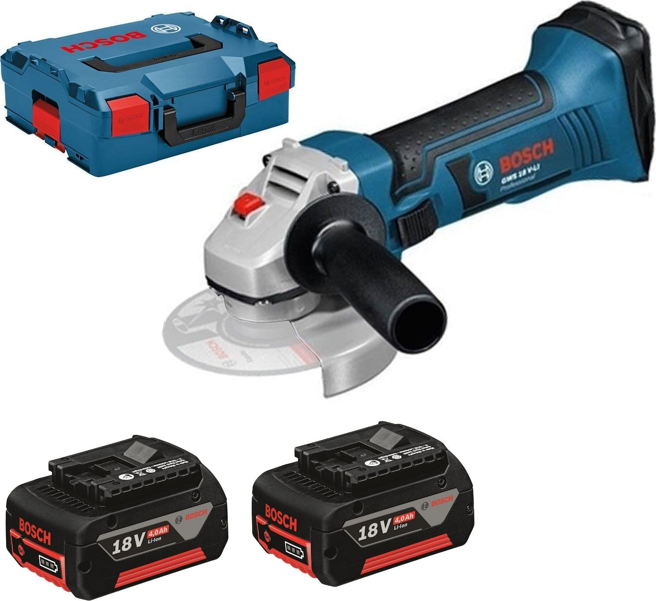 Bosch GWS 18-125 V-LI Angle Grinder 125mm Battery 2x4Ah 060193A30Y