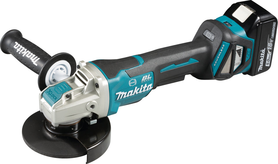Makita Angle Grinder 18V 125mm Battery 2x5Ah with Speed Control DGA519RTJ