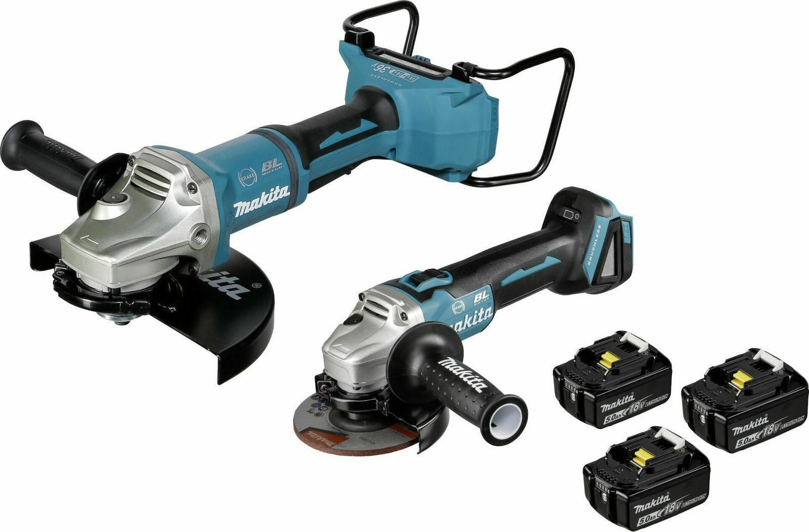 Makita 125mm Battery Angle Grinder 18V 3x5Ah DLX2245PT1