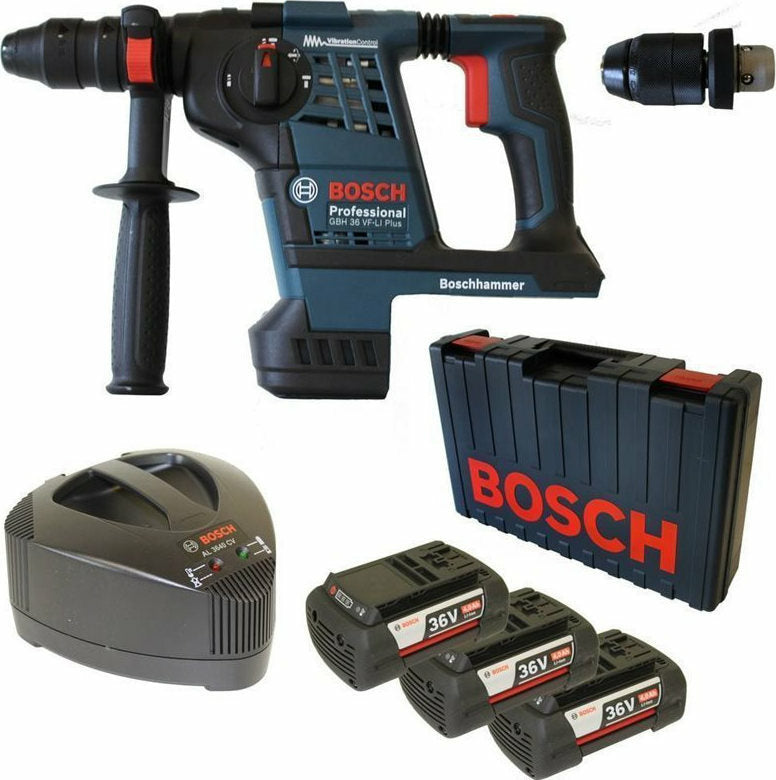 Bosch GBH 36 V-LI Plus Professional Cordless Hammer Digger 36V 3x4Ah 0611907004