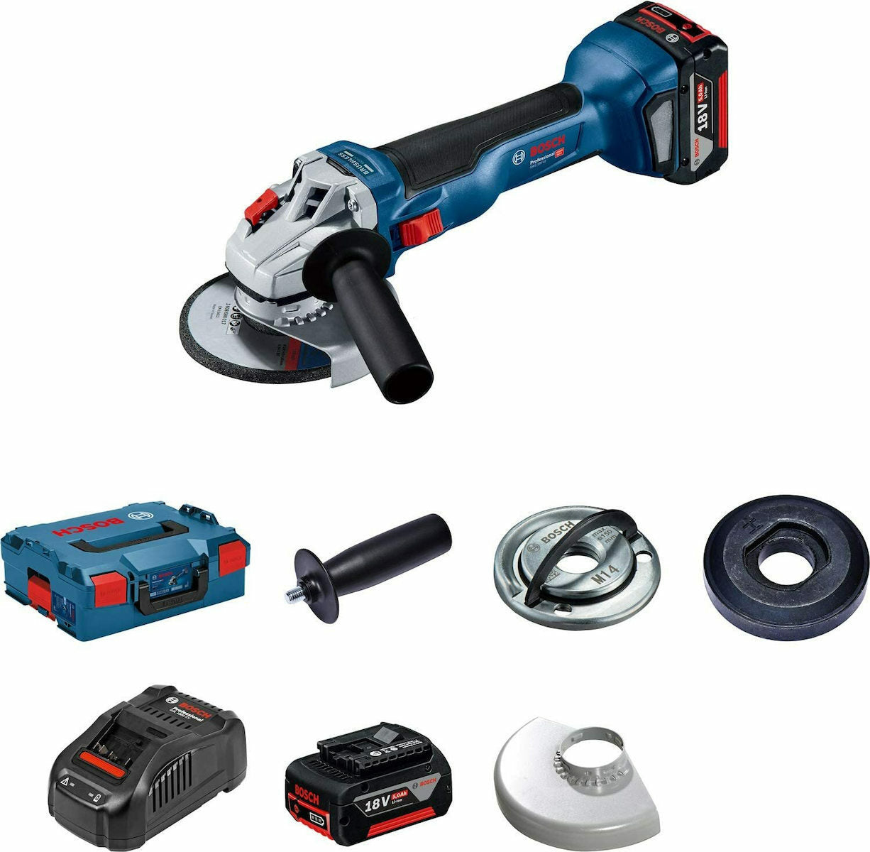 Bosch GWS 18V-10 Angle Grinder 125mm Battery 2x5Ah 06019J4004