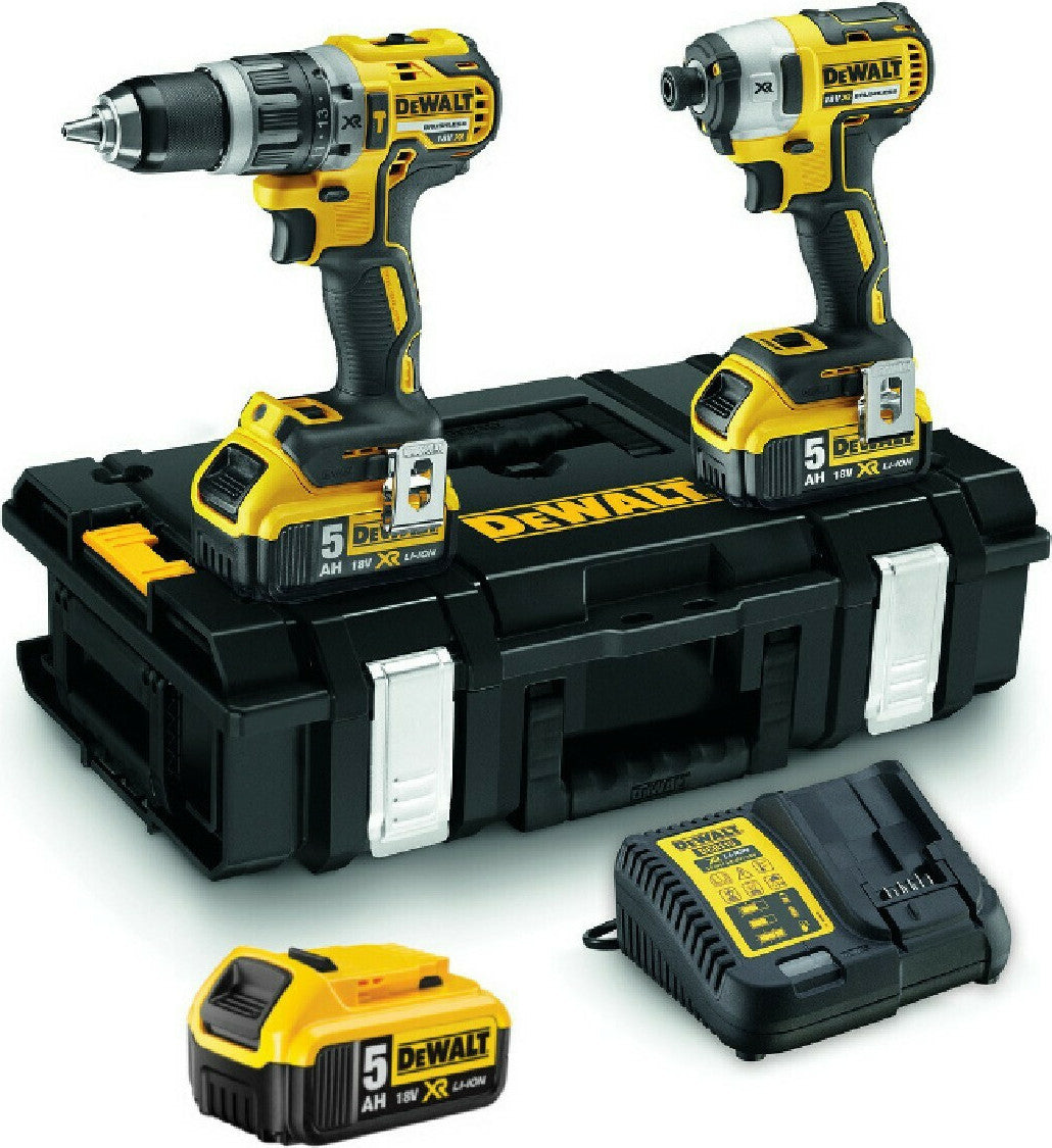 Dewalt 18V Impact Drill & Impact Driver Set with 3x5Ah Batteries and Case DCK266P3