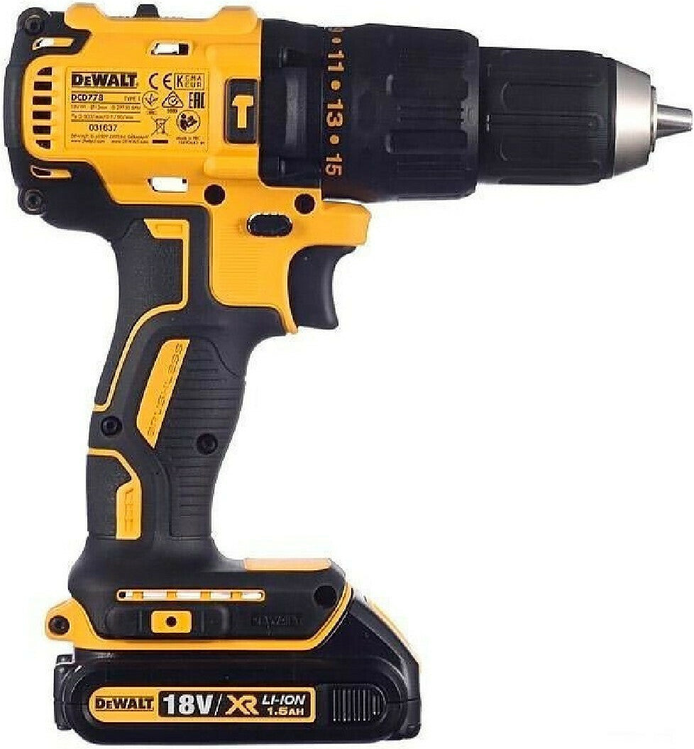 Dewalt Impact Drill Driver Brushless Battery 18V 2x1.5Ah DCD778S2T