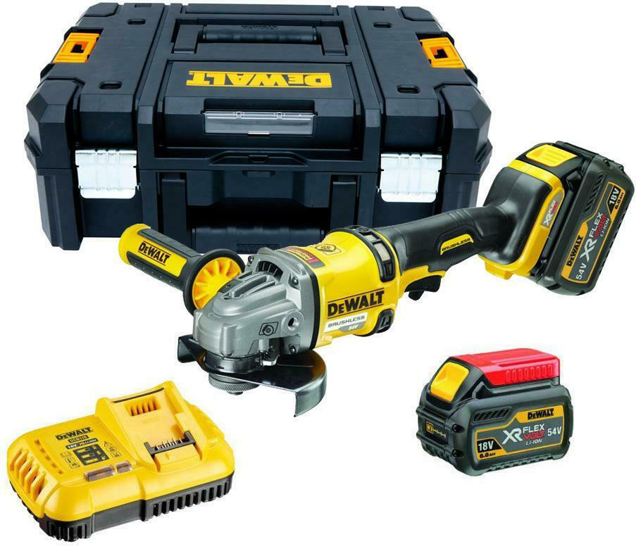 Dewalt Angle Grinder 54V 125mm Battery 2x6Ah DCG414T2