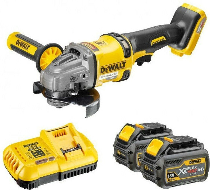 Dewalt Angle Grinder 54V 125mm Battery 2x6Ah DCG414T2