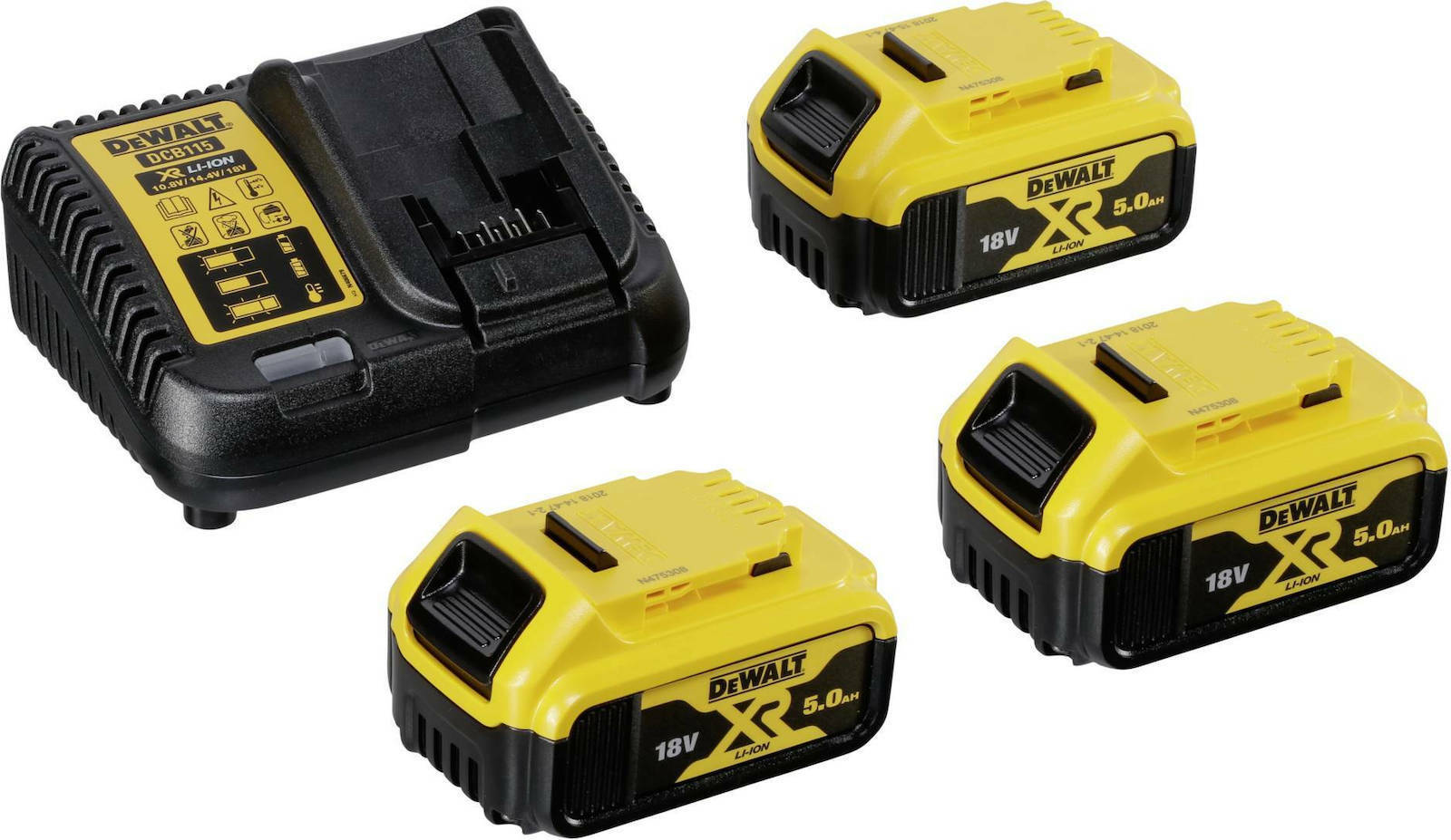 Dewalt Angle Grinder 18V 125mm Battery 3x5Ah DCG405P3