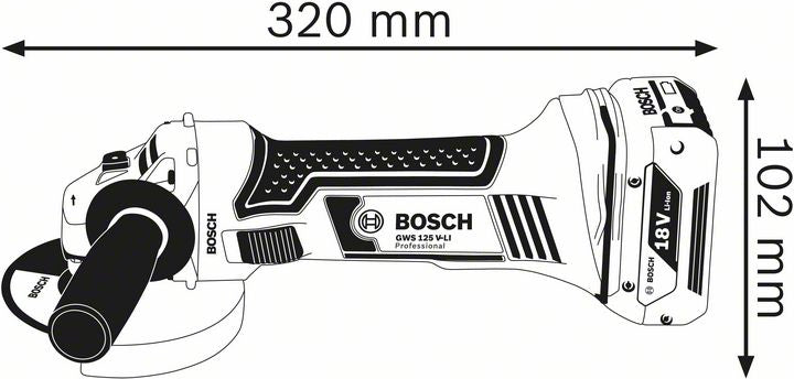 Bosch GWS 18-125 V-LI Angle Grinder 125mm Battery 3x5Ah 060193A30V