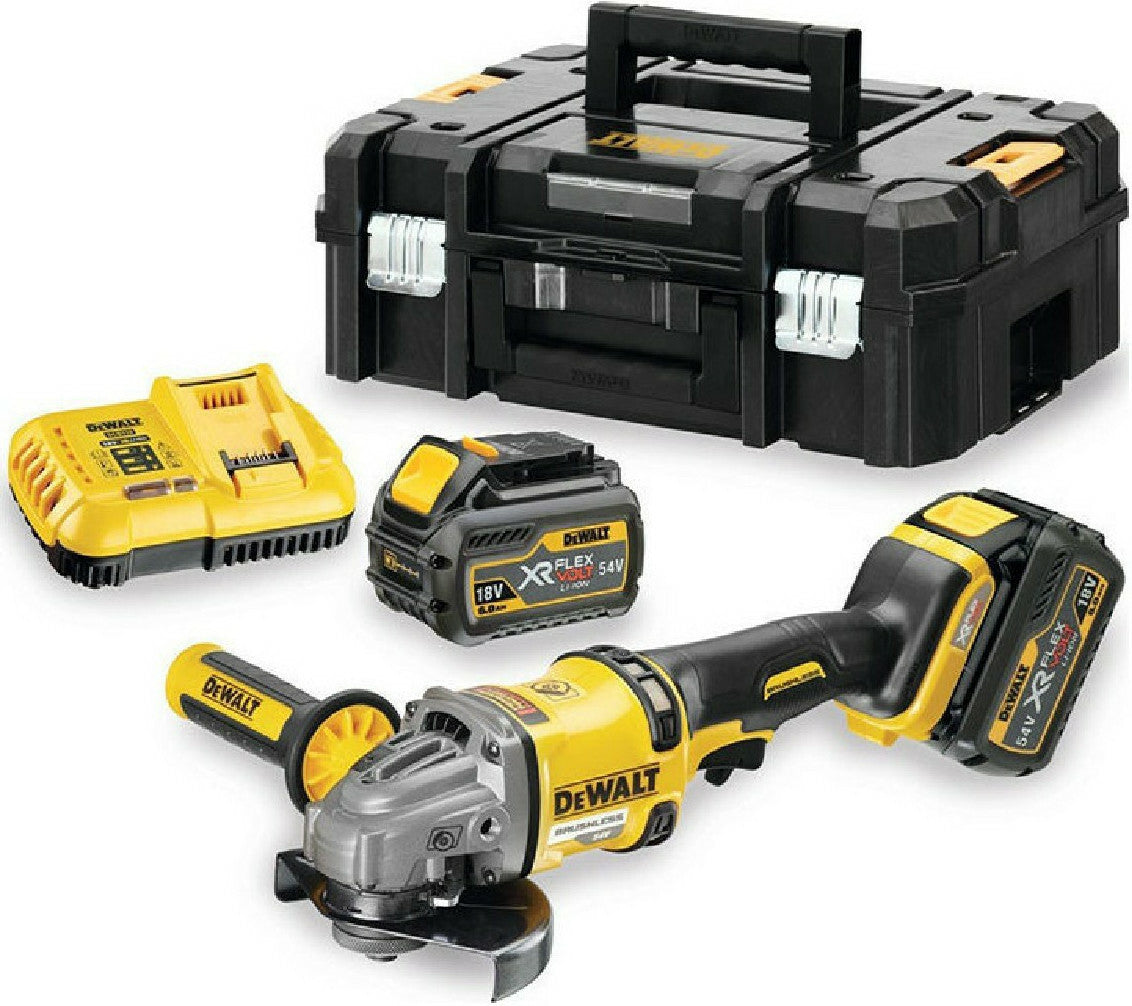 Dewalt Angle Grinder 54V 125mm Battery 2x6Ah DCG414T2