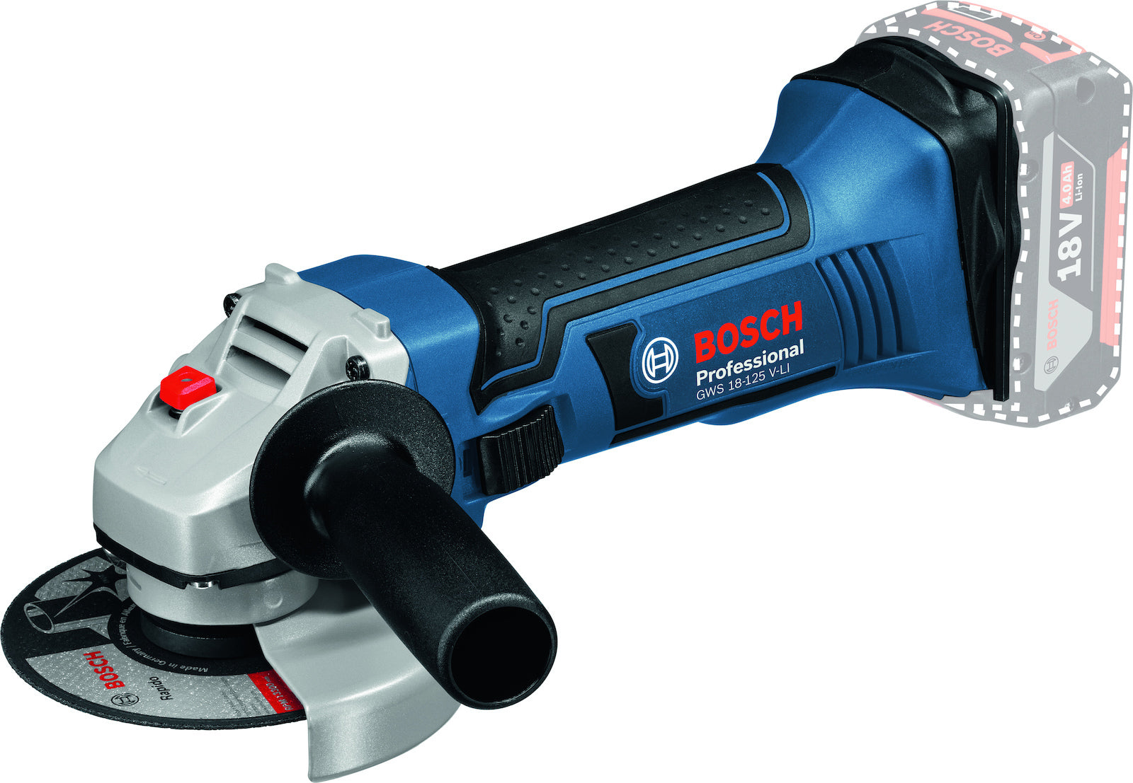 Bosch GWS 18-125 V-LI Angle Grinder 125mm Battery 2x4Ah 060193A30Y