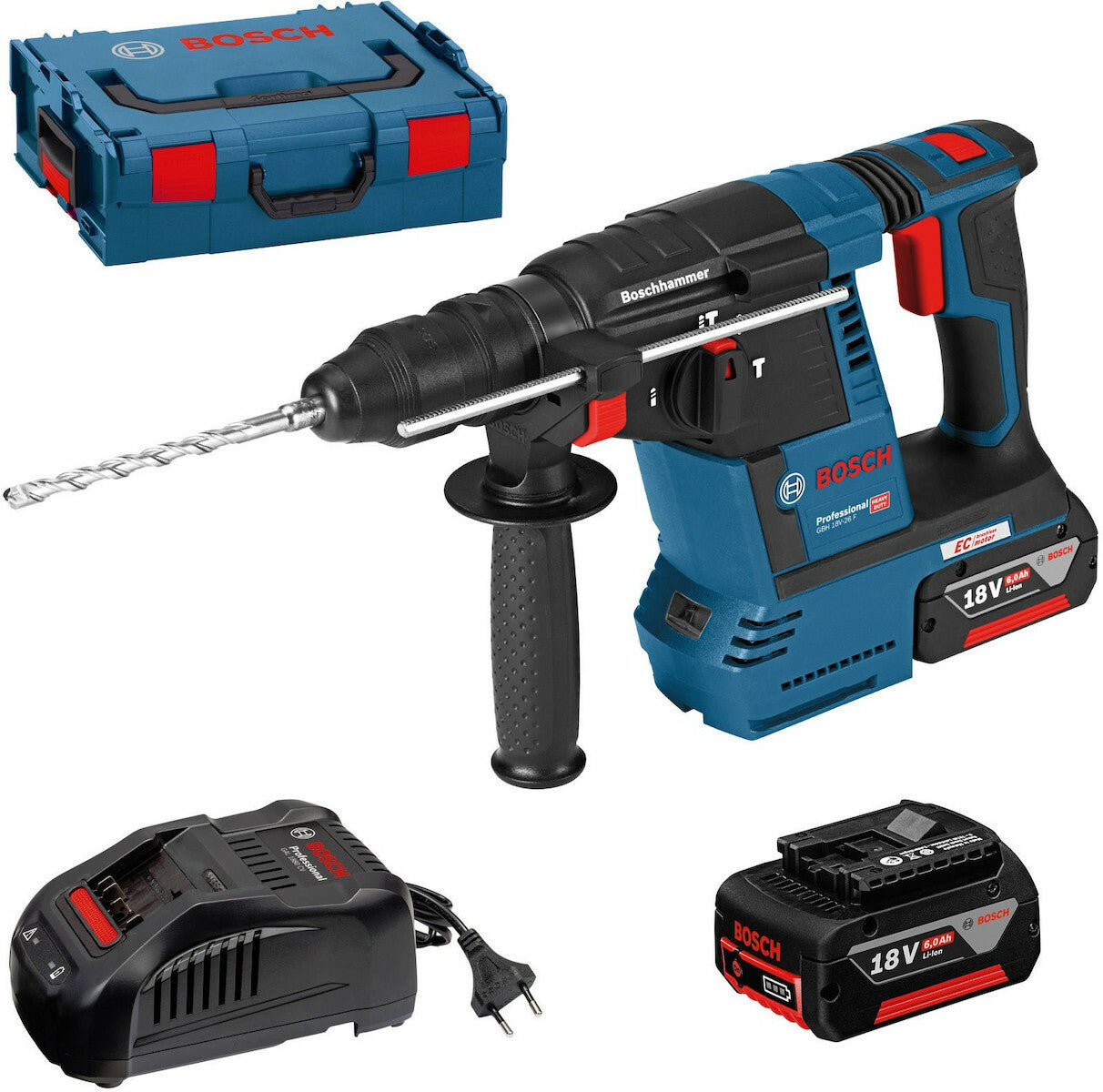 Bosch GBH 18V-26 F Professional Hammer Digger Battery 18V 2x6Ah 0611910002