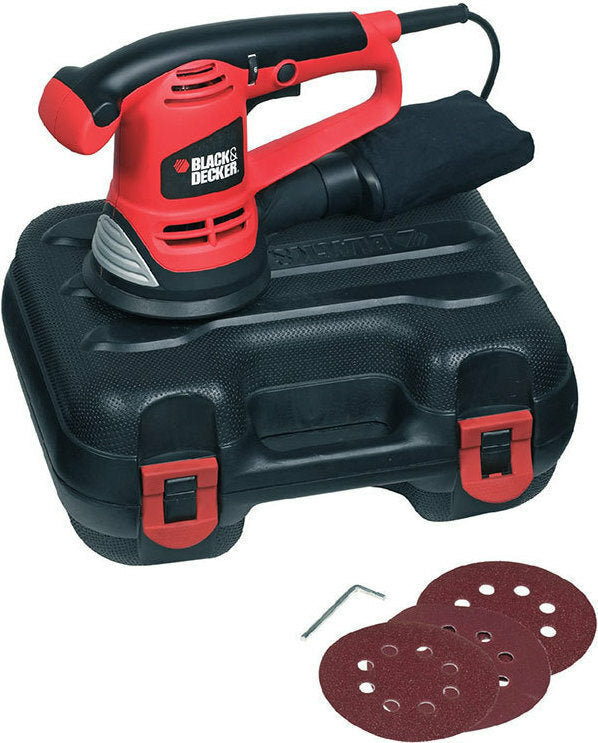 Black & Decker KA191EK Eccentric Sander 125mm Power 480W with Speed Control and with Suction System 263318