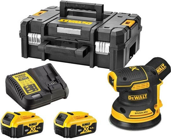 Dewalt Eccentric Grinder 125mm 18V 2x5Ah with Speed Control and with Suction System DCW210P2