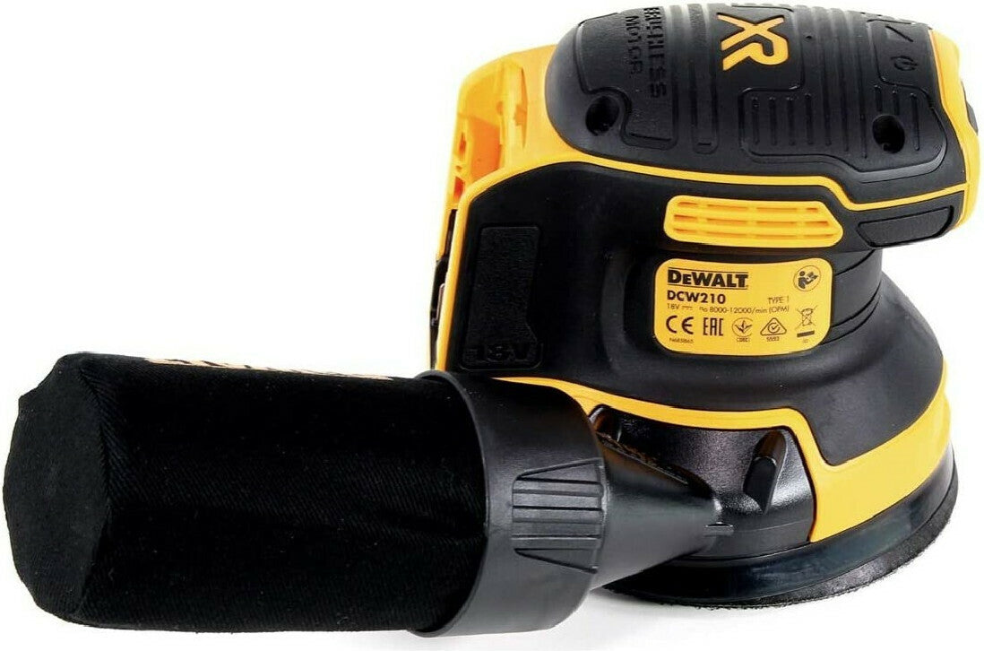 Dewalt Eccentric Grinder 125mm 18V 2x5Ah with Speed Control and with Suction System DCW210P2