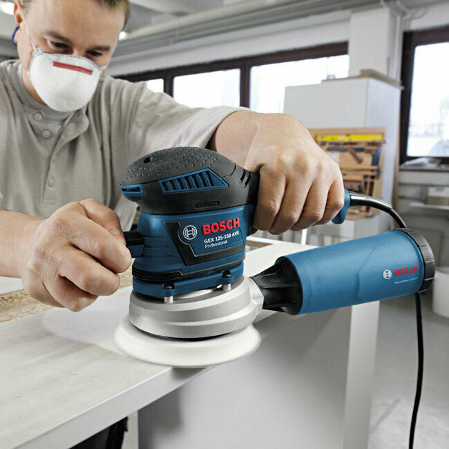 Bosch GEX 125-150 AVE Professional Eccentric Sander 150mm Power 400W with Speed Control and with Suction System 385417