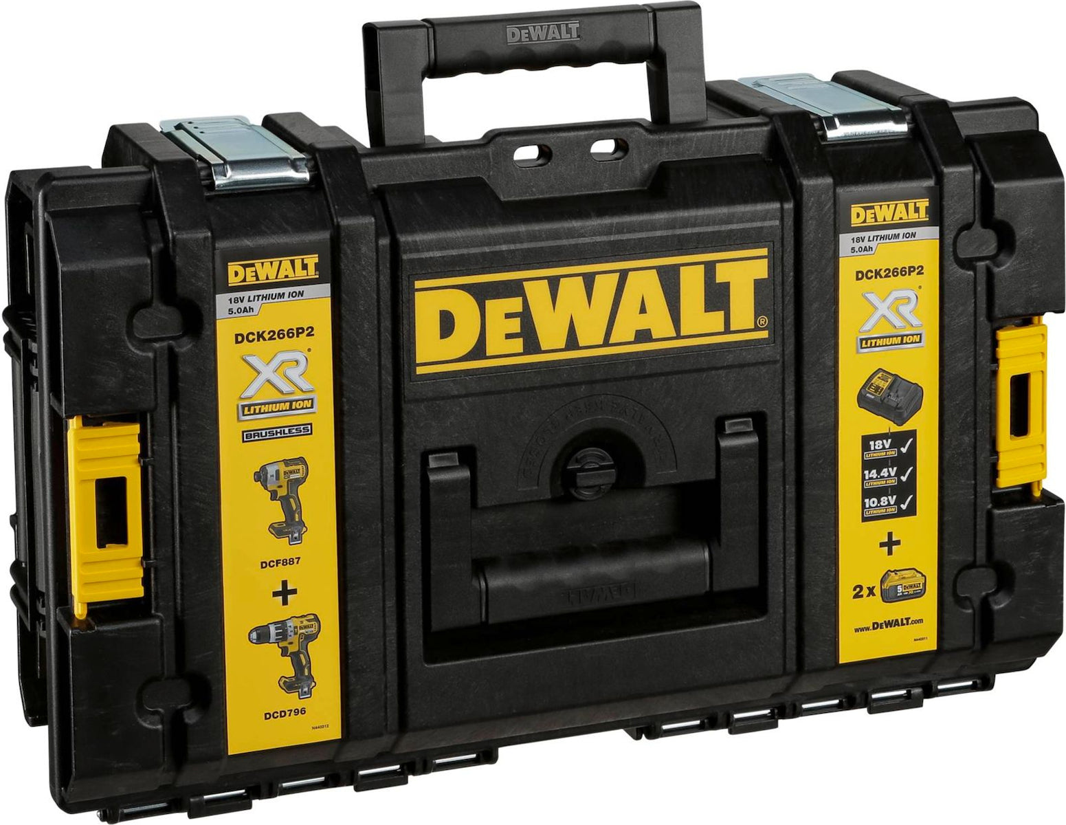 Dewalt 18V Impact Drill & Impact Driver Set with 2x5Ah Batteries and Case DCK266P2