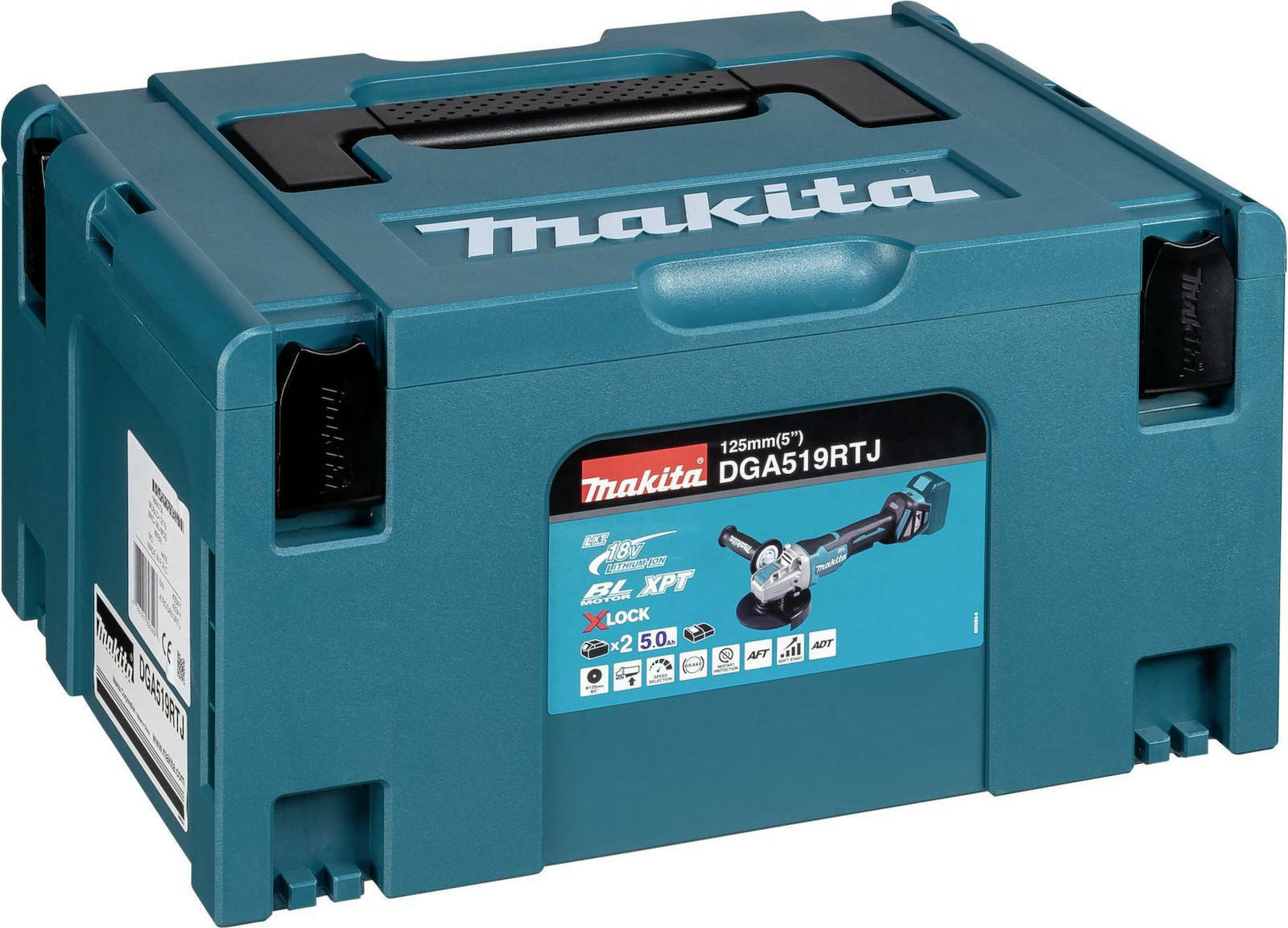 Makita Angle Grinder 18V 125mm Battery 2x5Ah with Speed Control DGA519RTJ