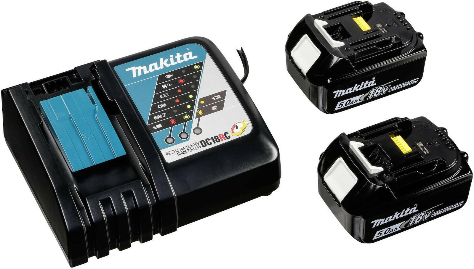 Makita Angle Grinder 18V 125mm Battery 2x5Ah with Speed Control DGA519RTJ