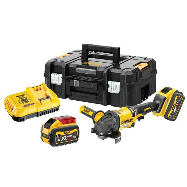 Dewalt Angle Grinder 54V 125mm Battery 2x9Ah DCG418X2