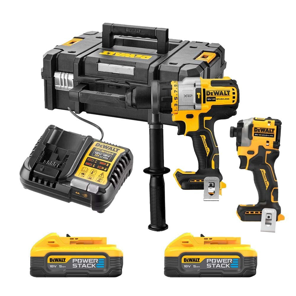 Dewalt 18V Drill & Impact Driver Set with 2x5Ah Batteries and Case DCK2052H2T