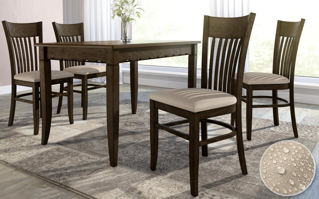 Chair Garcia 8312 dark walnut with light beige seat