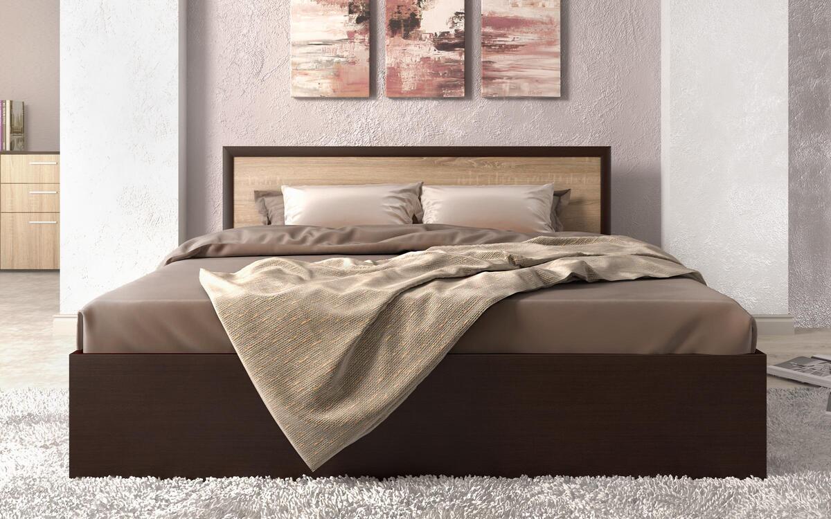Nantia double bed 160x200 wenge + sonoma oak