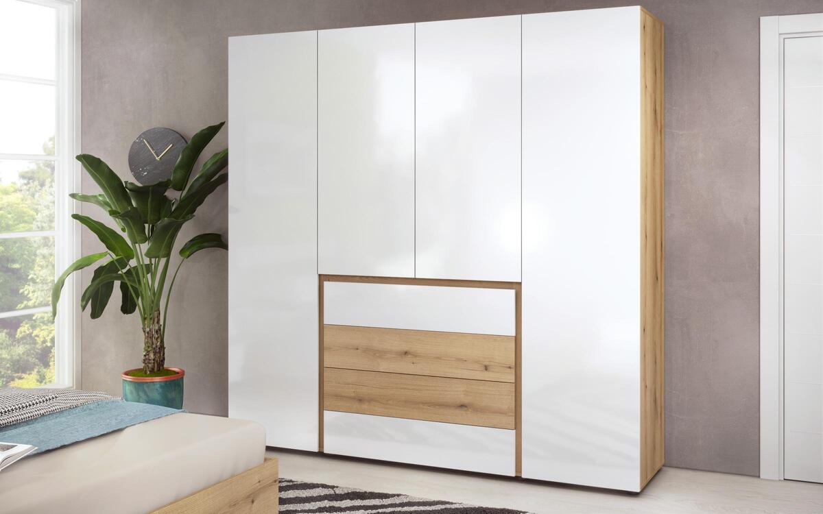 Bedroom set Intre 160x200 oak evok + white glossy