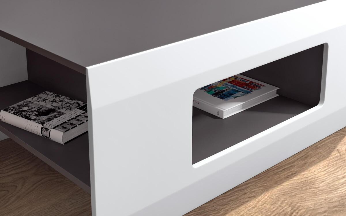 Coffee table Inies 8468 white + anthracite