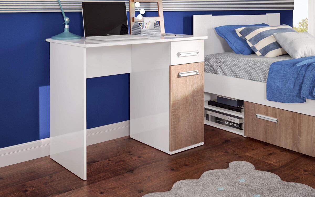 Children's bedroom set Nautilus 120x200 oak sonoma + white glossy