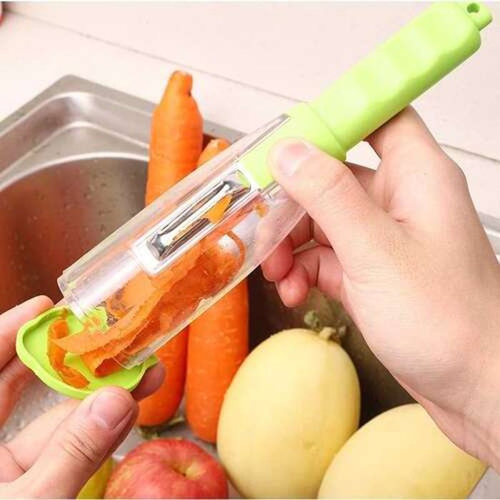 Fruit/vegetable peeler 2 in 1 with container