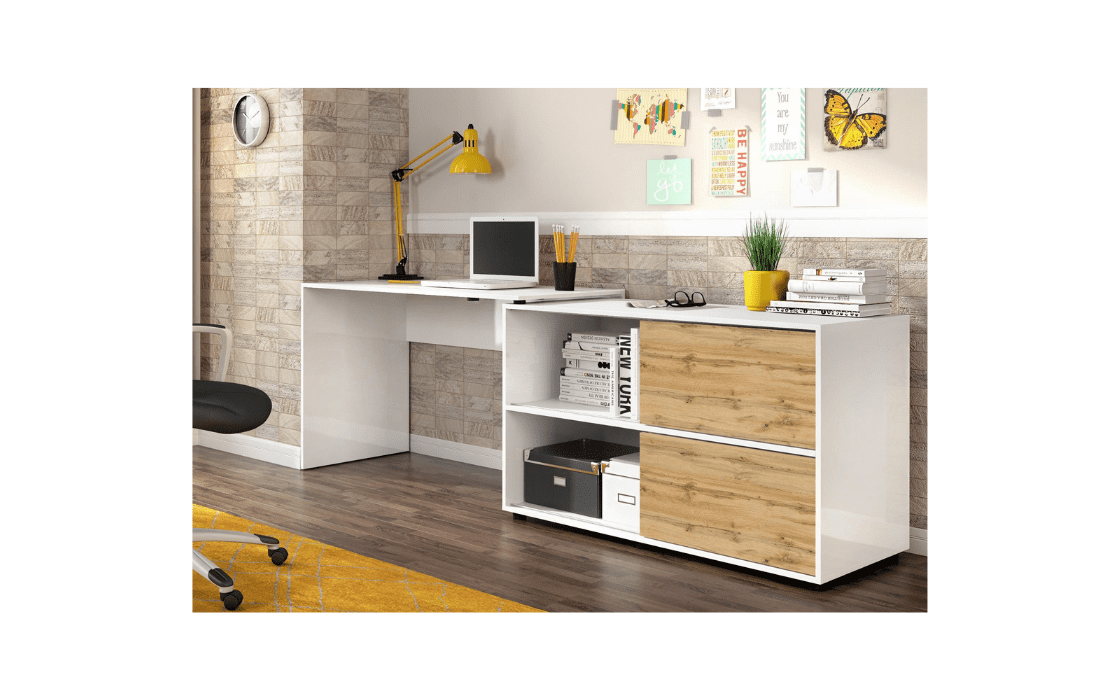 Office Sonar 5353 white glossy + oak vottan