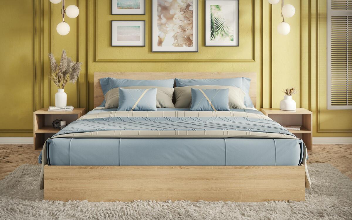 Double bed Drit 140x200 oak sonoma