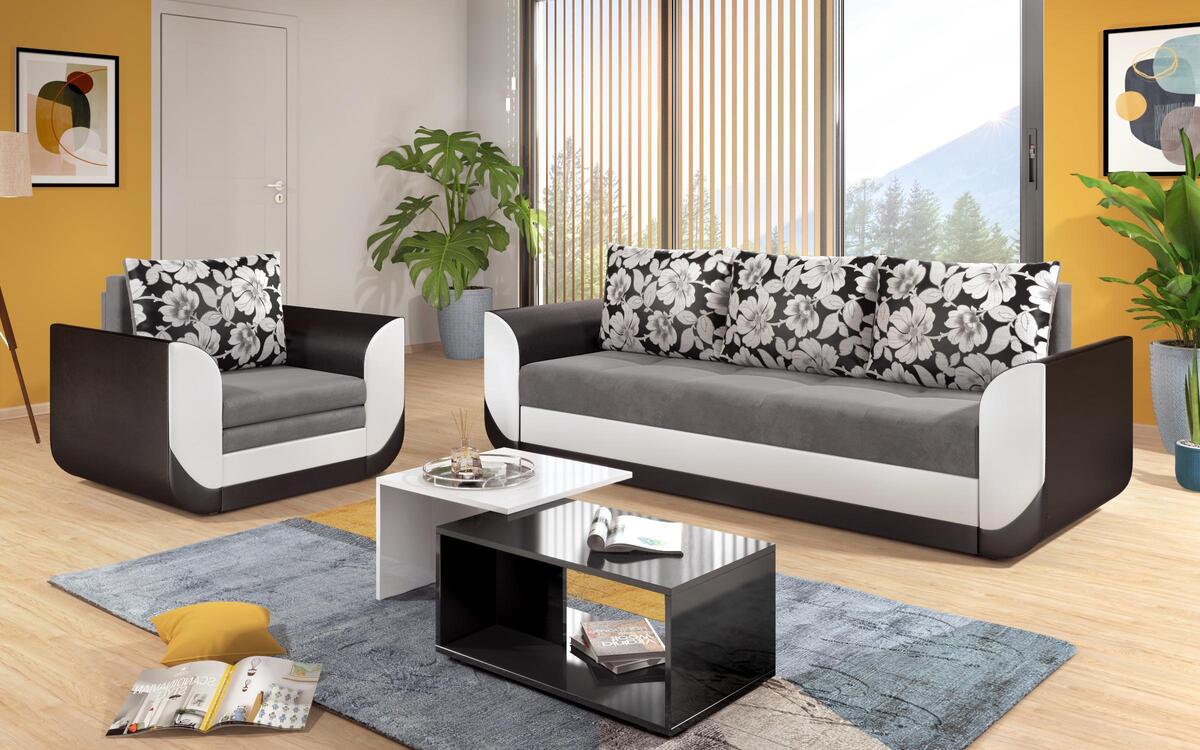 Coffee table Stefan 8330 black + white glossy