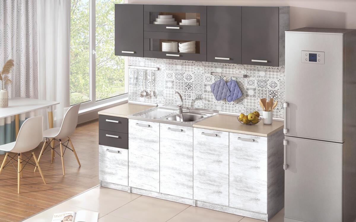 Kitchen composition Darvin 2.00 m. oak evok + magma