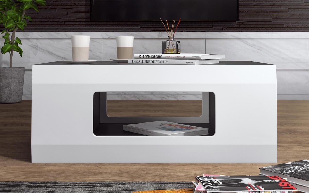 Coffee table Inies 8468 white + anthracite