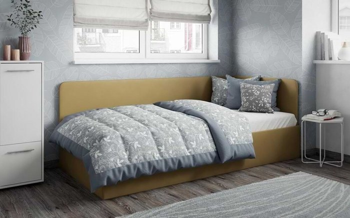 Single bed Bruma 90x200 beige