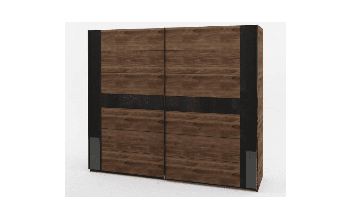 Wardrobe Joe 6894 oak castello brandy + black glossy