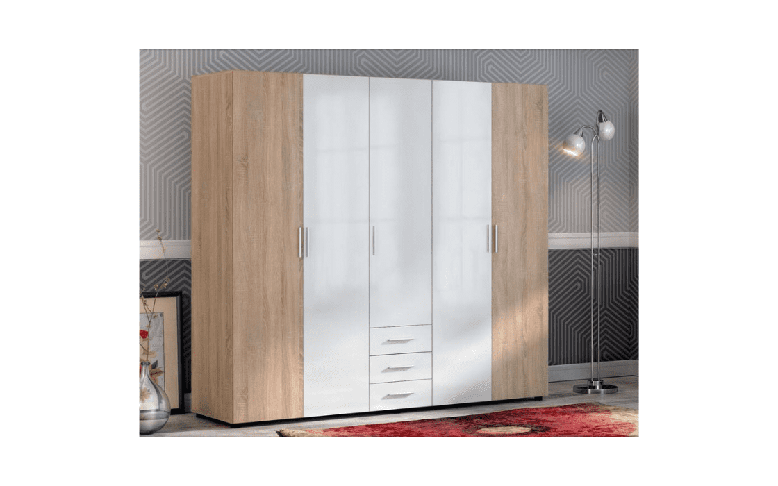 Wardrobe Mediterranean 5622 sonoma oak + white gloss