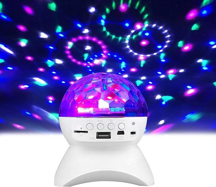 Portable wireless speaker Bluetooth Crystal Ball Disco LED